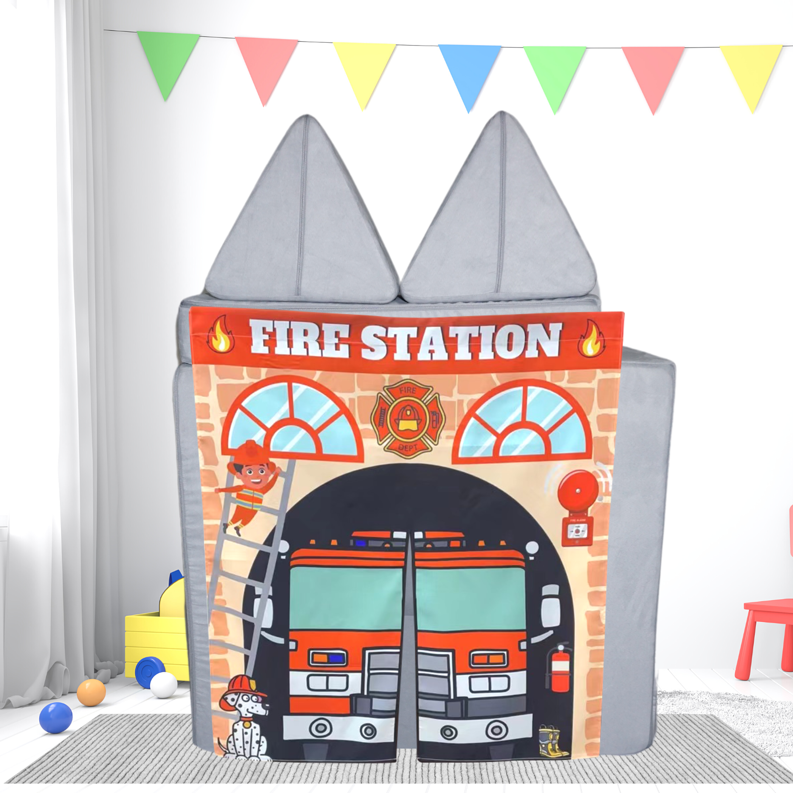 Firehouse shop play tent